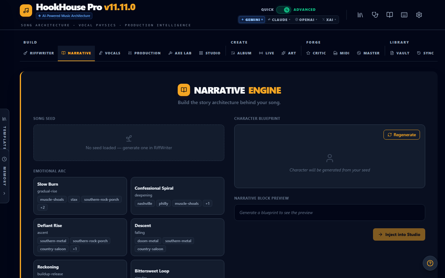 Narrative Engine Tab